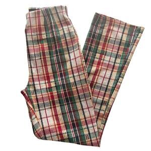 Free People Clean Crop Flare Trouser Pants Red Green Paid Size 0
